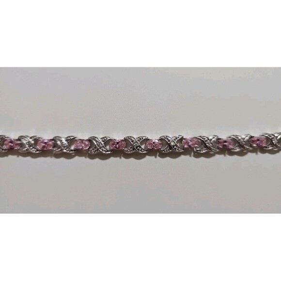 Pink Amethyst Silver 925 Bracelet